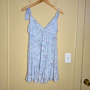 Sky and Sparrow Light Blue Floral Dress